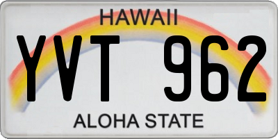 HI license plate YVT962