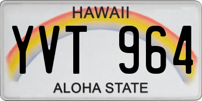 HI license plate YVT964