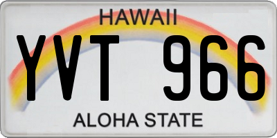 HI license plate YVT966