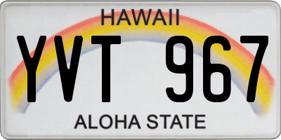 HI license plate YVT967