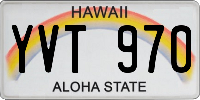 HI license plate YVT970