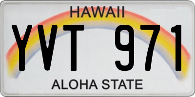 HI license plate YVT971