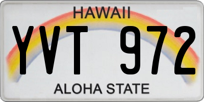 HI license plate YVT972