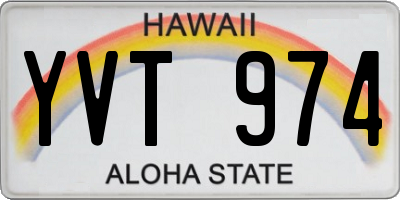 HI license plate YVT974
