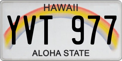HI license plate YVT977