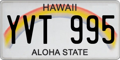 HI license plate YVT995