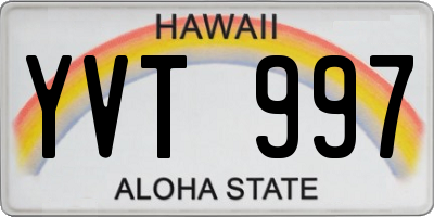 HI license plate YVT997