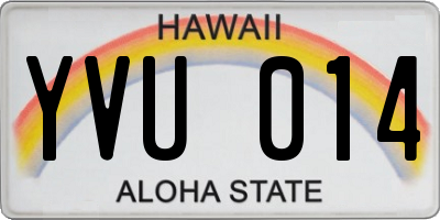 HI license plate YVU014