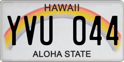 HI license plate YVU044