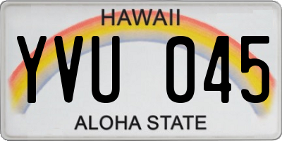 HI license plate YVU045