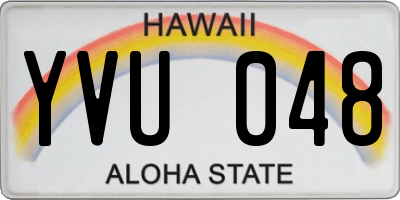 HI license plate YVU048