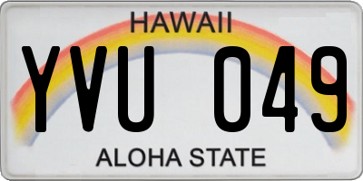 HI license plate YVU049
