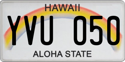 HI license plate YVU050