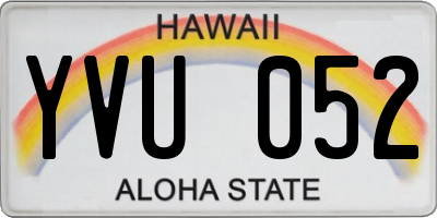 HI license plate YVU052