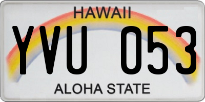 HI license plate YVU053