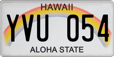 HI license plate YVU054