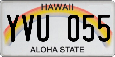 HI license plate YVU055
