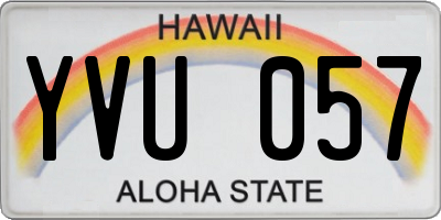 HI license plate YVU057