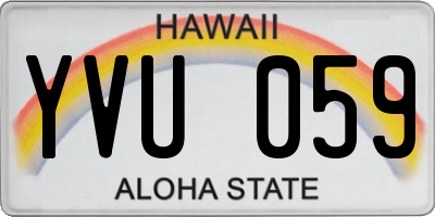 HI license plate YVU059