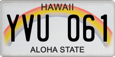 HI license plate YVU061