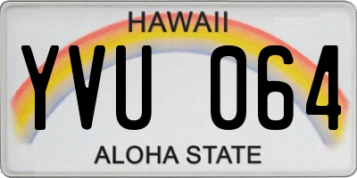 HI license plate YVU064