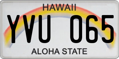 HI license plate YVU065
