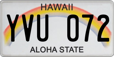 HI license plate YVU072