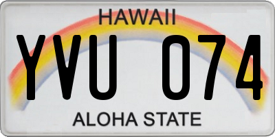 HI license plate YVU074