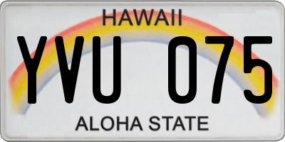 HI license plate YVU075