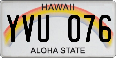 HI license plate YVU076