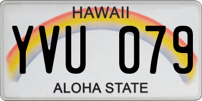 HI license plate YVU079