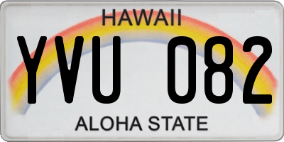 HI license plate YVU082