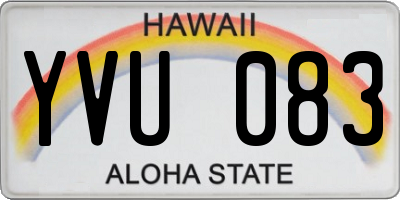 HI license plate YVU083