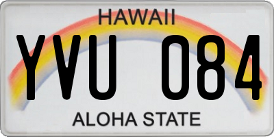 HI license plate YVU084