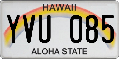 HI license plate YVU085