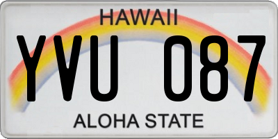 HI license plate YVU087