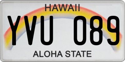 HI license plate YVU089