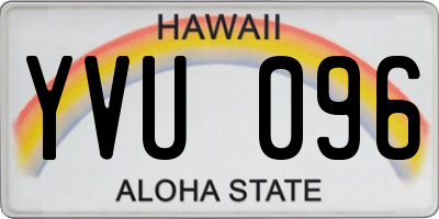 HI license plate YVU096