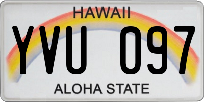 HI license plate YVU097
