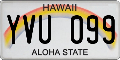 HI license plate YVU099