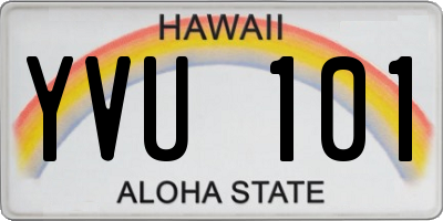 HI license plate YVU101