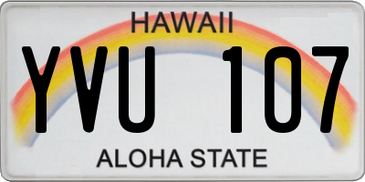 HI license plate YVU107
