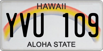 HI license plate YVU109