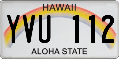 HI license plate YVU112