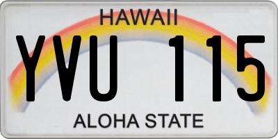 HI license plate YVU115