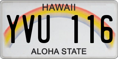 HI license plate YVU116