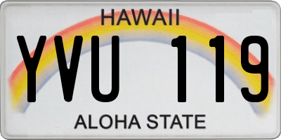 HI license plate YVU119