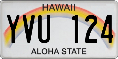 HI license plate YVU124