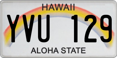 HI license plate YVU129