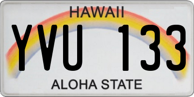 HI license plate YVU133